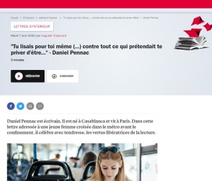 20200411 Lettre Danie Pennac